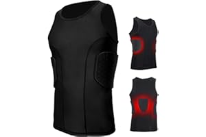 SOONHUA Maillot de Football rembourré pour Homme - Protections côtelées - Anti-Choc - en Silicone - Rembourré - Short - Accessoire de Protection pour Le Basket-Ball - Débardeur de Rugby