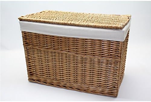 Furnitureandyourhome Natural Wicker storage hamper. 3 Great sizes. Washable Lining TIDY UP YOUR HOME - Great for bedding, clothes, washing, toys, shoes. In bedroom, lounge or hallway 50 litre
