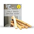 Ancientveda Palo Santo Sticks 6 Pack with Smudge Guide - Authentic Palo Santo Wood Bulk, Sustainably Sourced in Peru, Hand Picked Holy Sticks for Smudging, Meditation, Negative Energy Cleansing