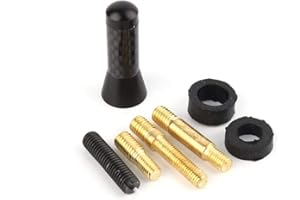 Antenne de Voiture 3.5cm Adaptateur d'Antenne Fibre Carbone à Court Vis en Aluminium Universelle-Keenso