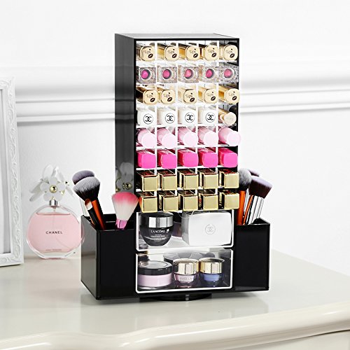 Lippenstiftständer für ca. 80 Lippenstifte Nagellackständer Mascaraständer Kosmetikständer Kosmetikaufbewahrung Lippenstifthalter Pinselhalter Pinselständer Ständer Acrylständer Aufbewahrungsbox Aufbewahrung für Lippenstifte von der Marke MyBeautyworld2 - 5