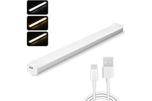 Vinmooog Listwa LED LED lampa podszafkowa LED, 3 tryby kolorów, możliwość ściemniania, oświetlenie szafy z czujnikiem ruchu, oświetlenie wewnętrzne schodów, lampa kuchenna LED do zabudowy
