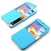 Produktbild Flip Handy Case für das Samsung Galaxy S7 EDGE Tasche Cover Schutz Hülle View Funktion mit Magnetverschluss ScorpioCover hell blau / türkis