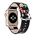 Price comparison product image Mounter Women And Men Replacement Sports [Vintage Floral Leather Bracelet ] Wrist Watch Band Strap For Apple Watch Series 1/2 38MM (E)