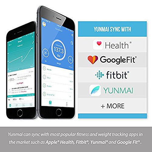 YUNMAI Premium Version Smart Bluetooth Personenwaage mit KörperfettDigital Scale Körper Zusammensetzung Monitor BT4.0 mit extra großem Display Free APP für Android 4.3 iOS 8.0 Smartphones - 4