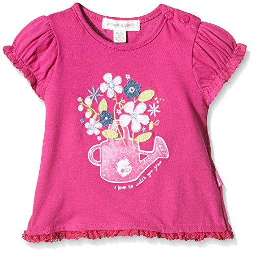 Pumpkin Patch Baby-Girls Sweet Pea Top T-Shirt, Pink (Raspberry), 6-9 Months (Manufacturer Size:6-12M)