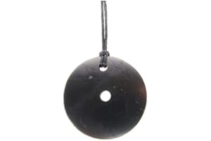 VIVES CORTADA Colgante Donut Shungit Shungite, Shungita, protección, Natural,Minerales y Cristales Para Curación, Belleza Energética, Meditacion, Medicina Alternativa, Amuletos Espirituales
