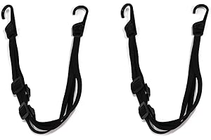 FUNRELAXER Corda Elastica, Nero Elastici Moto Portapacchi, Cinghie per Casco Corda Elastica per Porta Casco Moto Bici,Carico Regolabile con Ganci,Cinghia Elastica Moto(60CM-110CM) (2pz)