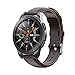 Produktbild WAOTIER für Samsung Gear S3 Galaxy Watch 46mm Gear2 Gear2 Neo/Live Armband Minimalistischer Leder Armband mit Edelstahl Verschluss Glättender Weicher Leder Armband Retro Armband (Dunkelbraun)