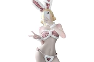 JasmyGirls Seksowny króliczek cosplay bielizna niegrzeczna pokojówka kostium kawaii anime mikro bikini Babydoll strój futrzany aksamitny biustonosz zestaw majtek