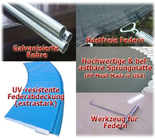 Terena® Trampolin 366 cm mit Netz Sicherheitsnetz Gartentrampolin für Kinder 12ft - 5