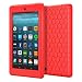 Produktbild MoKo Hülle für All-New Amazon Fire 7 Tablet (7 Zoll - 7. Generation, 2017 Modell) - [Honey Comb Series] Leichte Rutschfeste Stoßfeste Silikon Schutzhülle Protector Case für das neue Fire 7 2017, Rot