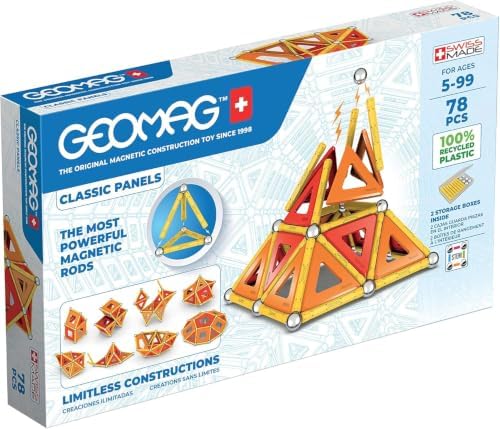 Geomag - 78Pz Costruzioni Magnetiche per Bambini e Ragazzi 5 Anni +