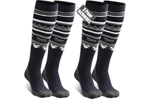 TONIFAY Skisocken Herren Damen Kinder Kniestrümpfe skistrümpfe 2 Paar Merino wolle Sportsocken Warme Wintersocken Für Mädchen Jungen Skifahren Snowboard Atmungsaktive Elastische Manschette