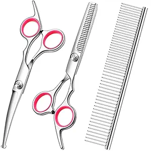Dog Grooming Scissors Kit Safety Round Blunt Tip Professional Dog Grooming Shears
