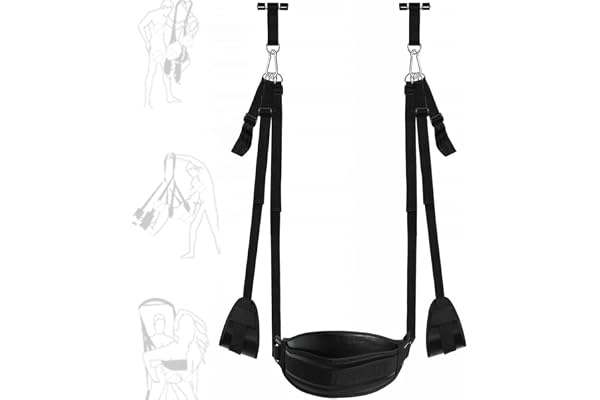 HUNTVE Balançoire de yoga de porte pour couple avec siège, Accessoire de yoga de porte suspendu (noir)