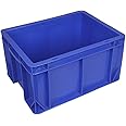 A.SHARIF Plastic Nilkamal Crate Multipurpose Milk, Vegetable, Fruit Crate, Storage & Organizer for Home, Strong & Durable (400 x 300 x 220 mm, Blue)