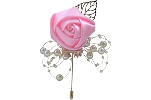 Boomly Forniture per Matrimoni Fiore all'occhiello Nozze Floreale Spilla Corpetto Sposo Sposa Spilla da Fiore Spilla per Nozze Banchetto Festa (#16, 10 * 5CM)