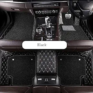 Auto Hub 7D Car Floor Mats (Black) Complete Set Compatible for Maruti Suzuki Swift (Model : 2013-2017)