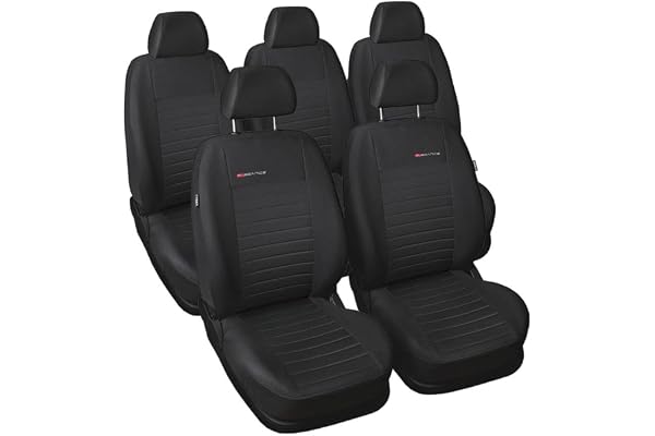 Mossa Housses de siège sur Mesure adaptées pour Volkswagen Touran II Monospace (2010-2015) sans Housse pour l'accoudoir arrière - Housse Siege Voiture - Couverture Siege E4
