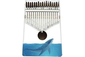 Hearda Kalimba 17 Schlüssel Daumen Klavier, Kalimba Instrument für Anfänger Kinder mit Stimmhammer,Stoffbeutel,Studienführer,Daumenklavier Fingerklavier Kalimba Musik Geschenk (Wal)