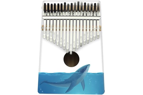 Hearda Kalimba 17 clés Instrument de Musique, Portable Pouce Piano Africain Marimba Kalimba Cadeau Kit avec Accordeur pour Enfants Débutant Amateurs de Musique Adultes (Baleine)