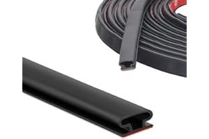 ZAYEJOD 6M D-Shape Rubber Weather Stripping Door Seal Strip,Self-Adhesive Waterproof Window Sealing Strip,Draught Excluder for Door Frame Insulation Soundproof,Suit for 3 to 5.5mm Gap,Black