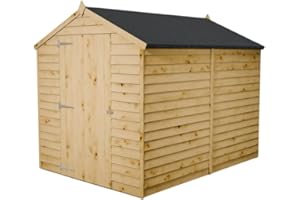 WALTONS EST. 1878 WALTONS | 8x6 Garden Shed | Apex Roof | 7mm Overlap Cladding | Wooden Outdoor Storage Sheds | Tool Storage Shed | Felt and Fixings Included (8 x 6 Overlap Apex No Windows)