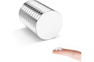 KOBOKO Magnesy neodymowe, 15 x 2 mm, mocne, bardzo mocne, magnetyczne, małe magnesy, do biura, tablica magnetyczna (10 sztuk)