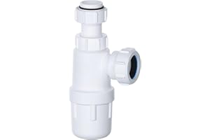 Hulthor 32mm Bottle Trap - Height Adjustable White Sink Waste Trap for Bathroom Sink and Kitchen Sink Waste Kit - Perfect Basin Trap