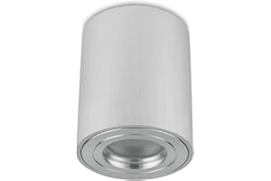 Sweet Led Reflektor do zabudowy srebrny pierścień IP44 łazienka aluminiowa lampa sufitowa do pomieszczeń wilgotnych 95 mm wysokość lampa do zabudowy reflektor do zabudowy 230 V reflektor natynkowy lampa sufitowa GU10 przystosowana lampa podszafkowa srebrna okrągła