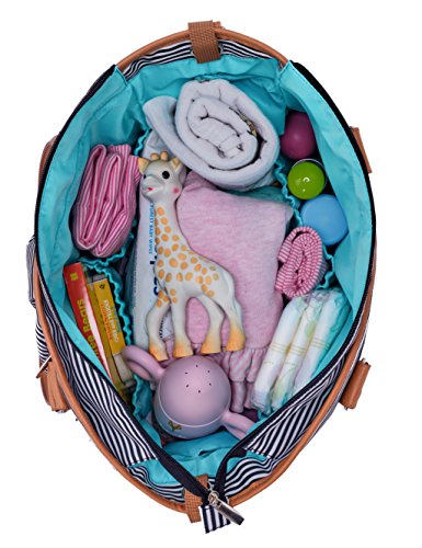 Modische Wickeltasche von Kute ’n‘ Koo – Mode und Funktion in einer Tasche – In New York City entworfen – Schultergurte – Passende Wickelauflage – Kinderwagenstreifen – und vieles mehr - 4