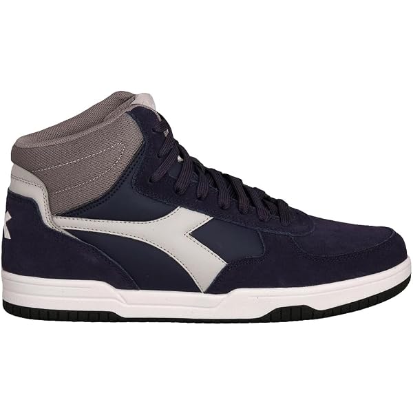 Diadora Raptor High SL Uomo - Scarpe Stringate Alte Colore Nero/Bianco (C1530), Taglia 42 EU