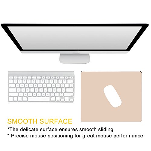 Aluminium Gaming Mauspads Matte mit Anti-Skid Gummibasis & High Precision & Micro Sand Strahlen(Groß,Gold) - 3