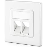 deleyCON 1 x 2-Port LAN Connection Box Flush Data Connector for Keystone Modules Inclined 45&deg; for Keystone Modules with e.g.