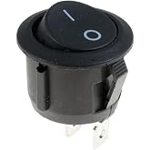 Alkatronik Yuvarlak 2 Pin Anahtar Rocker Switch Mini Buton Kcd1 Siyah 16mm A&ccedil;ma Kapama