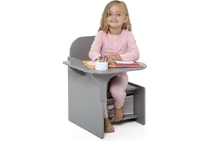 PANTANAL Children's Table & Chair Set, Kids Desk Chair with Storage Bin, Toddler Mysize Chair Desk for Art Craft, Snack Time, Homeschooling, Homework, Activity Table Set for Ages 3+, Playset Furniture (Grey)