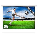 MOTORGETRIEBEN: Nach der Montage kann die Leinwand dann einfach per Kabel-Fernbedienung ein- und ausgefahren sowie stufenlos arretiert werden. Ein komfortables und unkompliziertes Nonplusultra für jeden echten Heimkinofan.