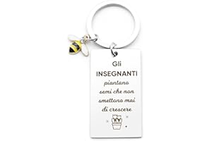 FODFGXF Regalo Maestre Natale,Regalo per Insegnante Portachiavi,Regalo Insegnante,Idee Regalos Insegnanti,Regalo s Insegnanti,Regali Insegnantes Fine Anno,Regali Insegnantis,Regalis Insegnantis Fine Anno