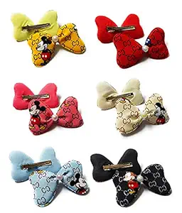 Moms Darling Micky Mouse Bows Hair Alligator Clips Hair Clips Hair Pins Stylish Hair Accessories Baby Girls Kids Girls Bow Shaped Multicolor PACK 6 PIECES., 6 Count (Pack 1) (MD MICKY BOWS ALL CLIP)