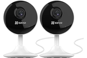 EZVIZ C1C Telecamera da Interno Wifi IP Camera 1080p Grandangolare visione notturna avviso movimento audio ad due vie grandangolare app mobile compatibile con Alexa confezione formato famiglia da 2