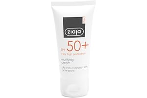 SPF 50+ Crema facial protectora matificante de Ziaja Med