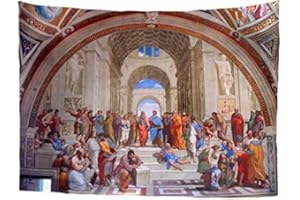 SEANATIVE Raffaello La Scuola di Atene Stampa Rinascimentale Classico Arazzo da appendere alla parete Arredo Arredo Della Casa M