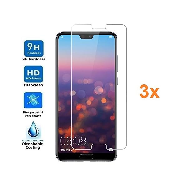 Electrónica Rey 3X Protector de Pantalla para Huawei P20 Pro, Cristal Vidrio Templado Premium