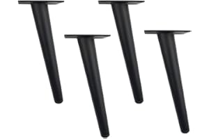 JIAOLUN123 4 Pieds de Meuble,Bricolage Quincaillerie du Meuble,Cône incliné Pieds de Support De Meubles en MéTal Pied de Canapé Pieds D'Armoire Pieds de Table,Noir(35cm)