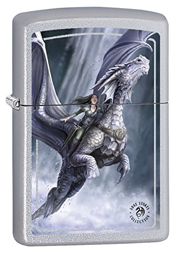 Zippo 16872 Anne Stokes - Satin Finish - Spring 2017 Feuerzeug, Chrom, Silber, 5.8 x 3.8 x 2.0 cm