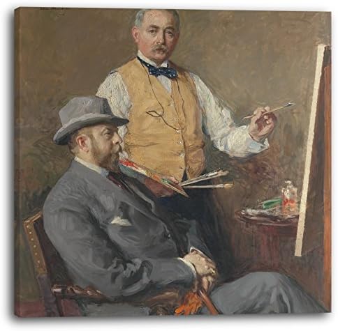 Gari Melchers - In the Studio (Gari Melchers and Hugo Reisinger) (1912), 60 x 60 cm (more sizes available), Canvas print stretched and framed on a solid wood frame and ready to hang. Hand made high definition print on premium quality canvas.