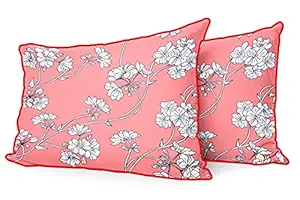 DreamVio Jute Fabric Printed Decorative Pillow/Throw/Cushion Covers for Living Room, Bed Room, Sofa,Chairs,Pillow Cases, Pillow Covers Set of 2, Size 12x18 Inches Style46
