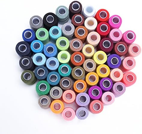 Hamhsin Sewing Thread Assortment Coil 60 Colors 250 Yards Each Polyester Thread Sewing Kit All Purpose for Hand and Machine Sewing