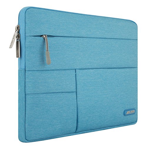MOSISO Laptop Hülse, Multifunktionssegeltuch Gewebe Kasten Beutel Abdeckung für 12.9 iPad Pro / 13-13.3 Zoll MacBook Air / MacBook Pro / Laptop, Himmel Blau